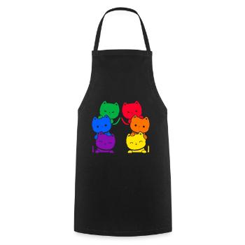 Bunte Katzen LGBT Kawaii Kätzchen - Kochschürze - Schwarz - Vorne - AI Model Male 185 dark (185cm)