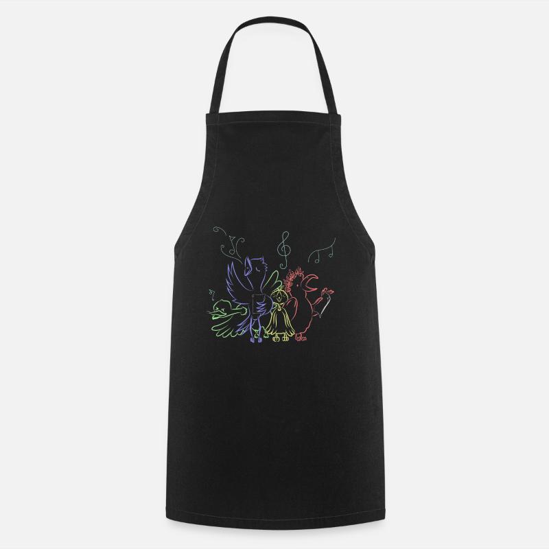 Bird choir sings - Cooking Apron - black