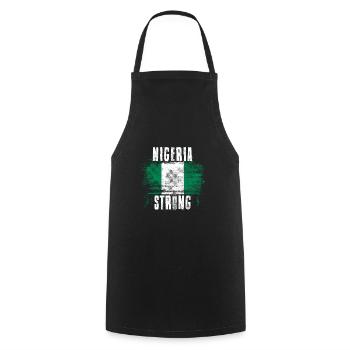 Nigeria Strong Distressed Graffiti Flag - Cooking Apron - black - Front - AI Model Male 185 dark (185cm)