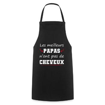cadeau drôle chauve papa meilleur père - Tablier de cuisine - noir - Devant - AI Model Male 185 dark (185cm)