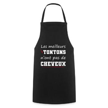 cadeau drôle pas de cheveux tonton chauve - Tablier de cuisine - noir - Devant - AI Model Male 185 dark (185cm)