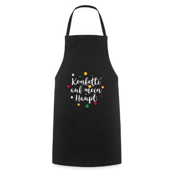 Konfetti auf mein Haupt - Kochschürze - Schwarz - Vorne - AI Model Male 185 dark (185cm)