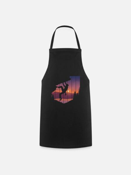 Rock Climbing Climber Mountaineering - Cooking Apron - black