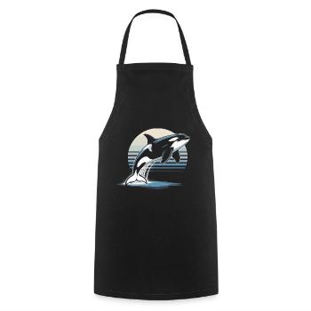 Beautiful Orca Whale Orca Killer Whale Marine Animal - Cooking Apron - black - Front - AI Model Male 185 dark (185cm)