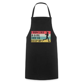 Running Women Running Gift Idea - Cooking Apron - black - Front - AI Model Male 185 dark (185cm)