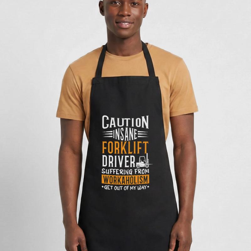 Caution Forklift Operator Driver Trucker Forklift Cooking Apron