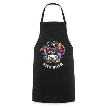 Mom Mommy Mama Puzzle Autism Awareness - Cooking Apron - black - Front - AI Model Male 185 dark (185cm)