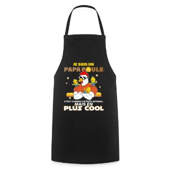 Papa Poule Cadeau Fête Des Pères Humour Homme - Tablier de cuisine - noir - Devant - AI Model Male 185 dark (185cm)