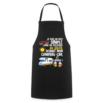 Camping-car Papy et Apéro - Tablier de cuisine - noir - Devant - AI Model Male 185 dark (185cm)