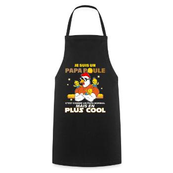 Papa Poule De 3 Poussins Enfants Cadeau Père - Tablier de cuisine - noir - Devant - AI Model Male 185 dark (185cm)