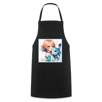 Anime Girl Cadeau d’anime esthétique japonais - Tablier de cuisine - noir - Devant - AI Model Male 185 dark (185cm)