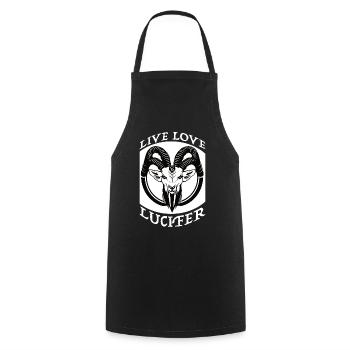 Occult Demon Lucifer goat gift idea - Cooking Apron - black - Front - AI Model Male 185 dark (185cm)