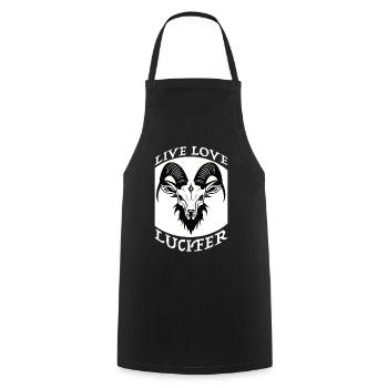 Occult Demon Lucifer goat gift idea - Cooking Apron - black - Front - AI Model Male 185 dark (185cm)