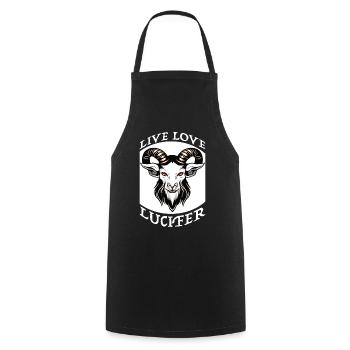 Occult Demon Lucifer goat gift idea - Cooking Apron - black - Front - AI Model Male 185 dark (185cm)