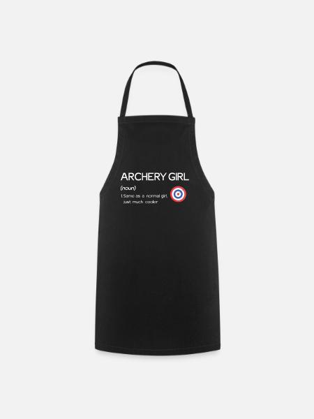 Chasse en plein air Bow Arrow Archer Archery Fille - Tablier de cuisine - noir