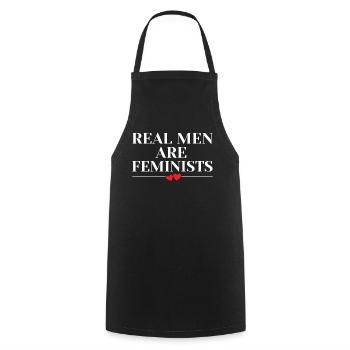 Les hommes sont féministes Féminisme Droits Femmes Égalité - Tablier de cuisine - noir - Devant - AI Model Male 185 dark (185cm)