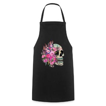 Bunte mexikanische Feiertage Muertos Tag der Toten - Kochschürze - Schwarz - Vorne - AI Model Male 185 dark (185cm)