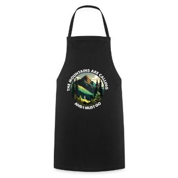Dicton de feu de camp de camping - Tablier de cuisine - noir - Devant - AI Model Male 185 dark (185cm)