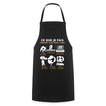 Judo Cadeau Sport Temps Libre Et Arts Martiaux - Tablier de cuisine - noir - Devant - AI Model Male 185 dark (185cm)
