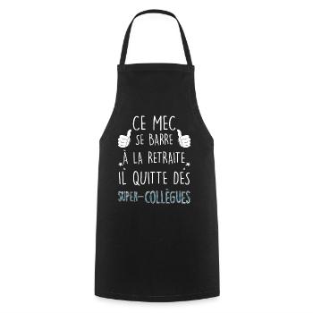 Je me Barre A La Retraite Cadeau Départ Collègue - Tablier de cuisine - noir - Devant - AI Model Male 185 dark (185cm)