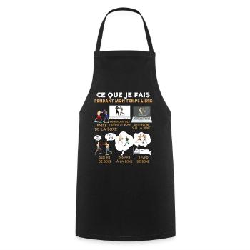 Boxe Temps Libre Humour Cadeau Homme Ou Enfant - Tablier de cuisine - noir - Devant - AI Model Male 185 dark (185cm)