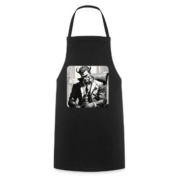 Diable élégant avec costume et cravate - Tablier de cuisine - noir - Devant - AI Model Male 185 dark (185cm)