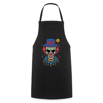 Dia De Los Muertos Creepy Clown Carnival Confetti - Cooking Apron - black - Front - AI Model Male 185 dark (185cm)
