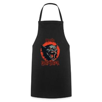 DEmon Head, fier fangbanger - Tablier de cuisine - noir - Devant - AI Model Male 185 dark (185cm)