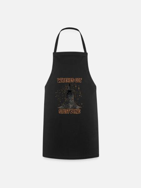 Witches Get Stuff, Halloween Done, - Cooking Apron - black