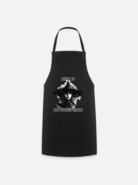 Witch, Queen of the Cobweb Castle - Cooking Apron - black