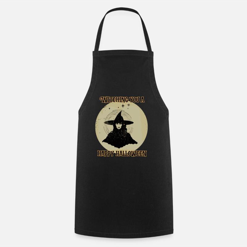 Witching you a happy Halloween - Cooking Apron - black