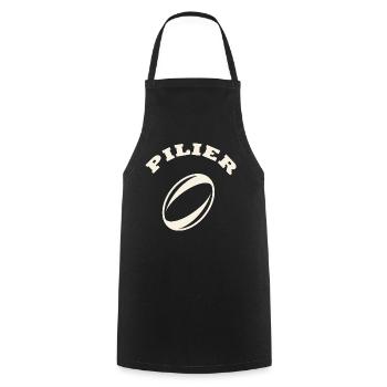 rugby position pilier - Tablier de cuisine - noir - Devant - AI Model Male 185 dark (185cm)