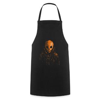 Skelett Kopffigur mit Umhang, HAlloween - Kochschürze - Schwarz - Vorne - AI Model Male 185 dark (185cm)