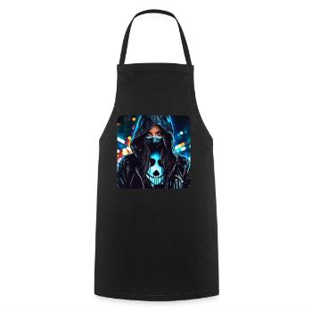 Fille Cybergoth Cool - Tablier de cuisine - noir - Devant - AI Model Male 185 dark (185cm)