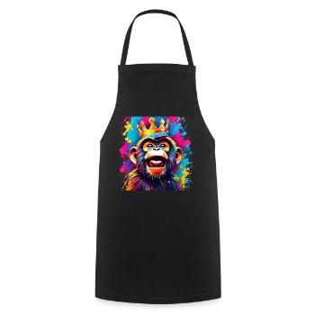 Cheeky monkey with crown in graffiti style - Cooking Apron - black - Front - AI Model Male 185 dark (185cm)