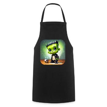 Cute little green monster - Cooking Apron - black - Front - AI Model Male 185 dark (185cm)