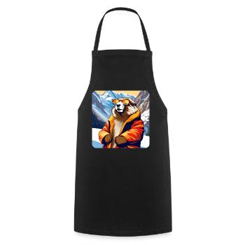 Marmotte cool dans les Alpes avec des lunettes de soleil - Tablier de cuisine - noir - Devant - AI Model Male 185 dark (185cm)