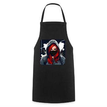 Cool Rudegirl - Tablier de cuisine - noir - Devant - AI Model Male 185 dark (185cm)