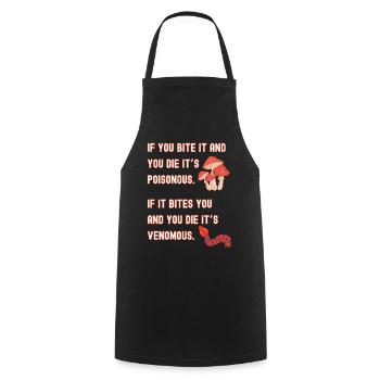 Toxique vs venimeux - Tablier de cuisine - noir - Devant - AI Model Male 185 dark (185cm)