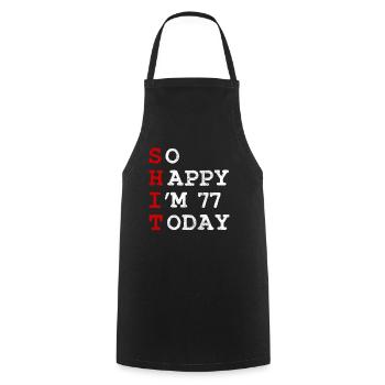 Birthday 77 Birthday Year Birth Funny - Cooking Apron - black - Front - AI Model Male 185 dark (185cm)