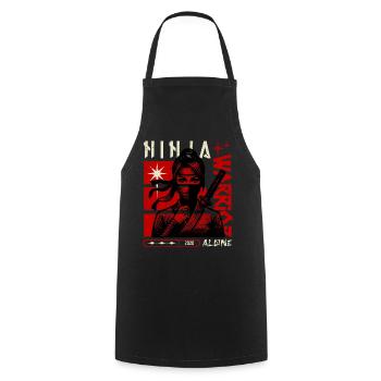 Ninja Warrior - Cooking Apron - black - Front - AI Model Male 185 dark (185cm)