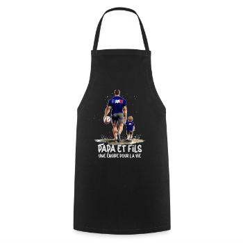 Rugby Papa Et Fils Homme Et Enfant - Tablier de cuisine - noir - Devant - AI Model Male 185 dark (185cm)