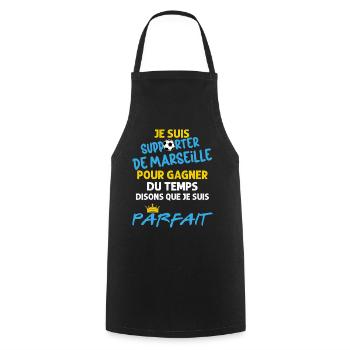 Marseille Supporter Foot Homme Et Enfant - Tablier de cuisine - noir - Devant - AI Model Male 185 dark (185cm)