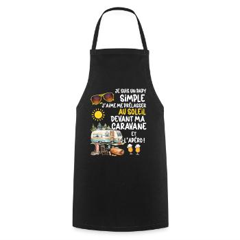 Man Camping Caravan Humor Grandpa Aperitif In The Sun - Cooking Apron - black - Front - AI Model Male 185 dark (185cm)