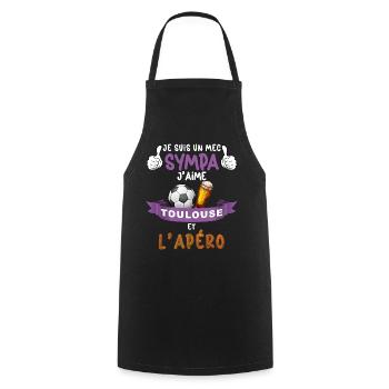 Toulouse Foot Et Apéro Homme Supporter Papa Papy - Kochschürze - Schwarz - Vorne - AI Model Male 185 dark (185cm)