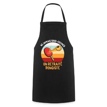 Ping Pong Rentner Mann Humor Opa Papa - Kochschürze - Schwarz - Vorne - AI Model Male 185 dark (185cm)
