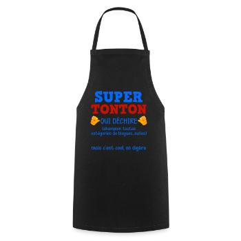 Super Uncle Who Tears Up Niece Nephew Humor - Cooking Apron - black - Front - AI Model Male 185 dark (185cm)