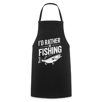 Pêcheur drôle de dicton pêche - Tablier de cuisine - noir - Devant - AI Model Male 185 dark (185cm)