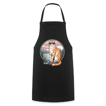 Tabby Orange Katze Mit Sonnenbrille - Kochschürze - Schwarz - Vorne - AI Model Male 185 dark (185cm)