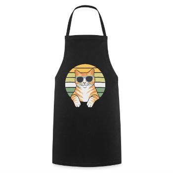 Tabby Orange Katze Mit Sonnenbrille - Kochschürze - Schwarz - Vorne - AI Model Male 185 dark (185cm)